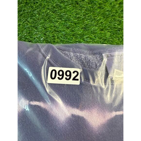 Champion Women Reverse Weave Tie Dye Crewneck Sweatshirt Purple Sz S Warm Fleece - Picture 11 of 11